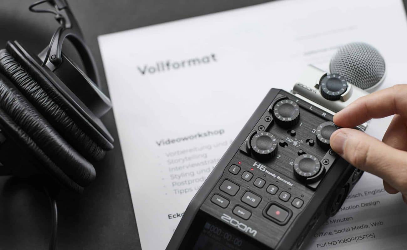 Vollformat_Agentur_Videoprodultion_Moodbild_Zoom_H6_Audio_Equipment_Filmset